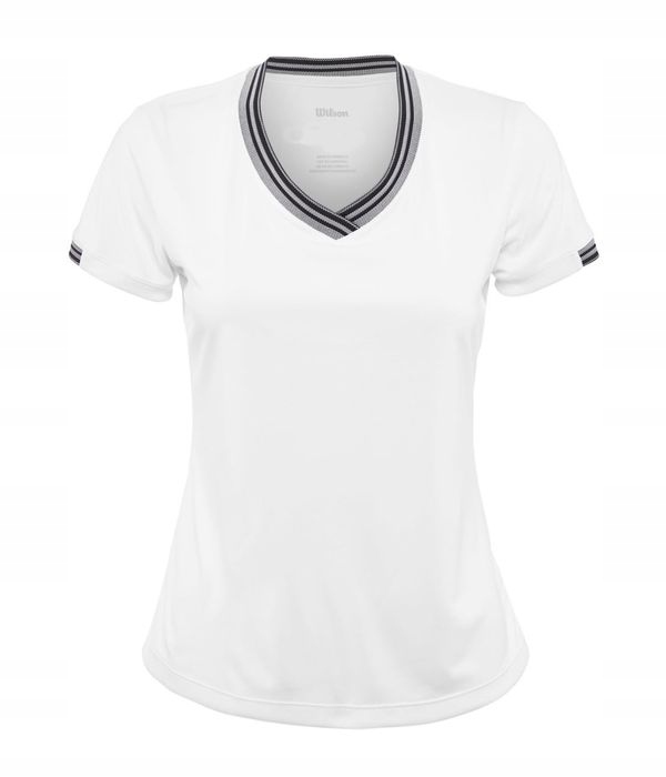 KOSZULKA DZIEWCZĘCA WILSON TEAM V-NECK WHITE M