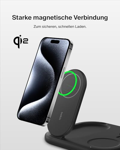 BELKIN BoostCharge 3w1 Qi2 15W MagSafe iPhone Watch AirPods — miniatura 5