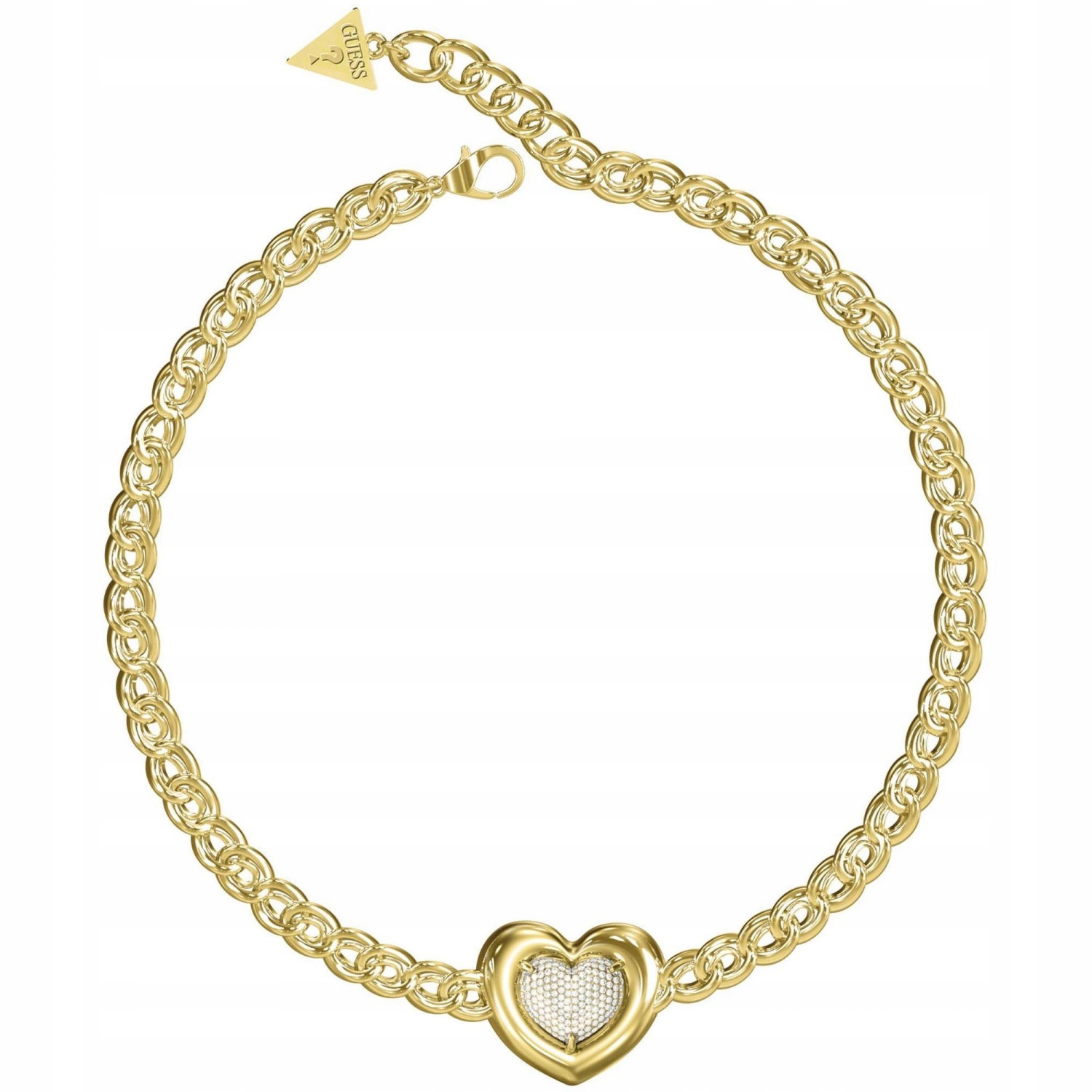 Náhrdelník Guess zlaté srdce zirkon 45 cm