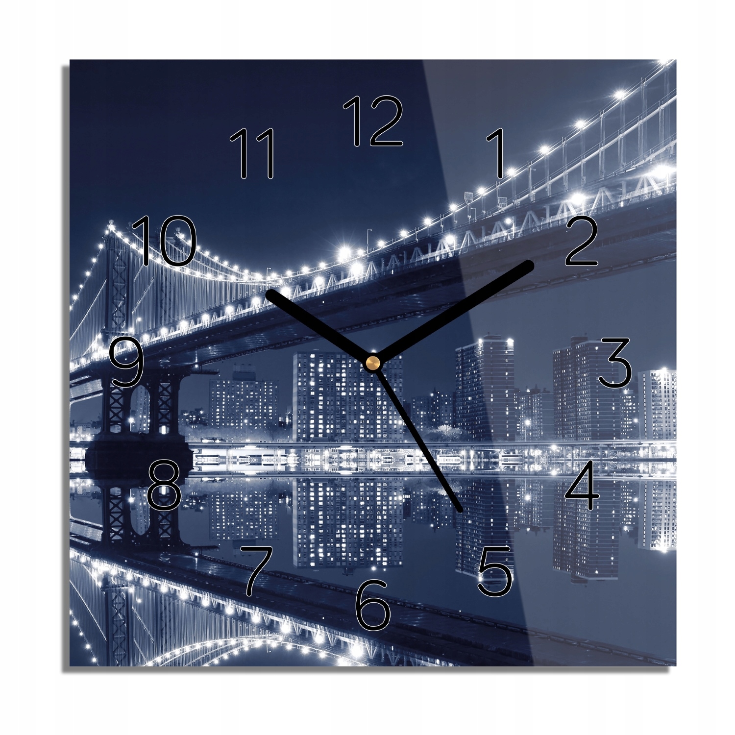 

Manhattan most Ny zegar na szkle kwadratowy 30x30