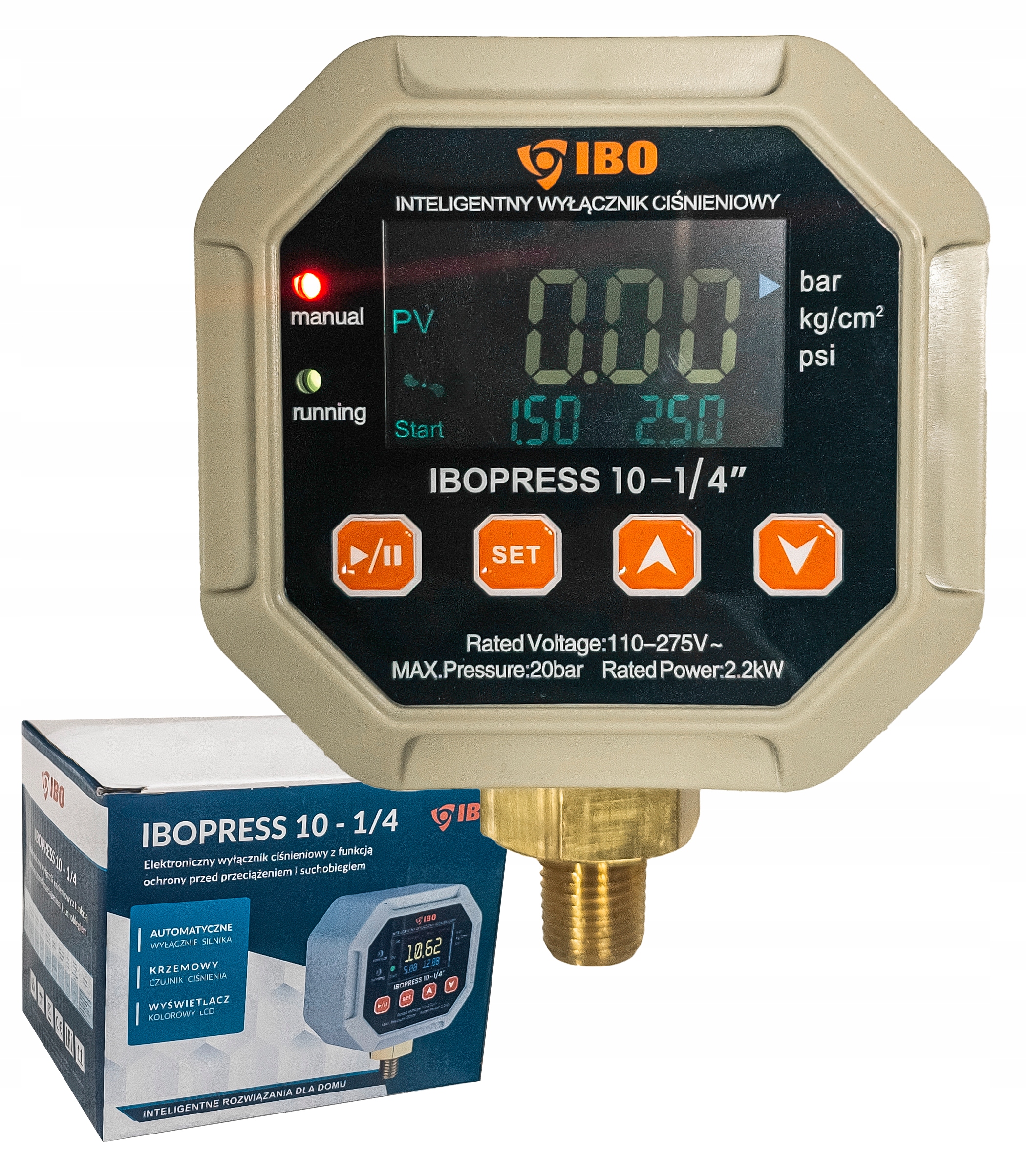 Wyłącznik Ciśnieniowy Elektroniczny Ibopress 10 1/4" Do Pompy Hydroforu Ibo