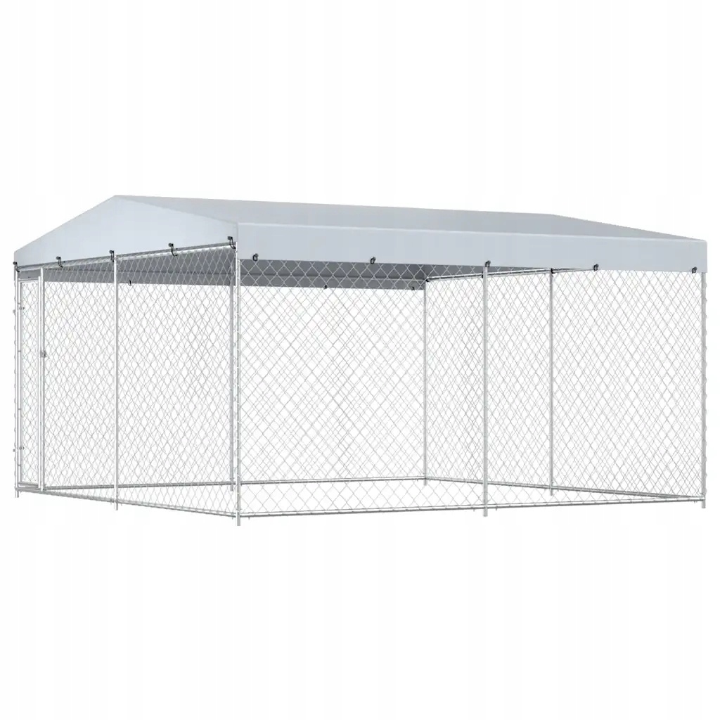 Kotec pro psa ocelová se střechou 382 x 382 x 225 cm, ohnivzdorná, Uv