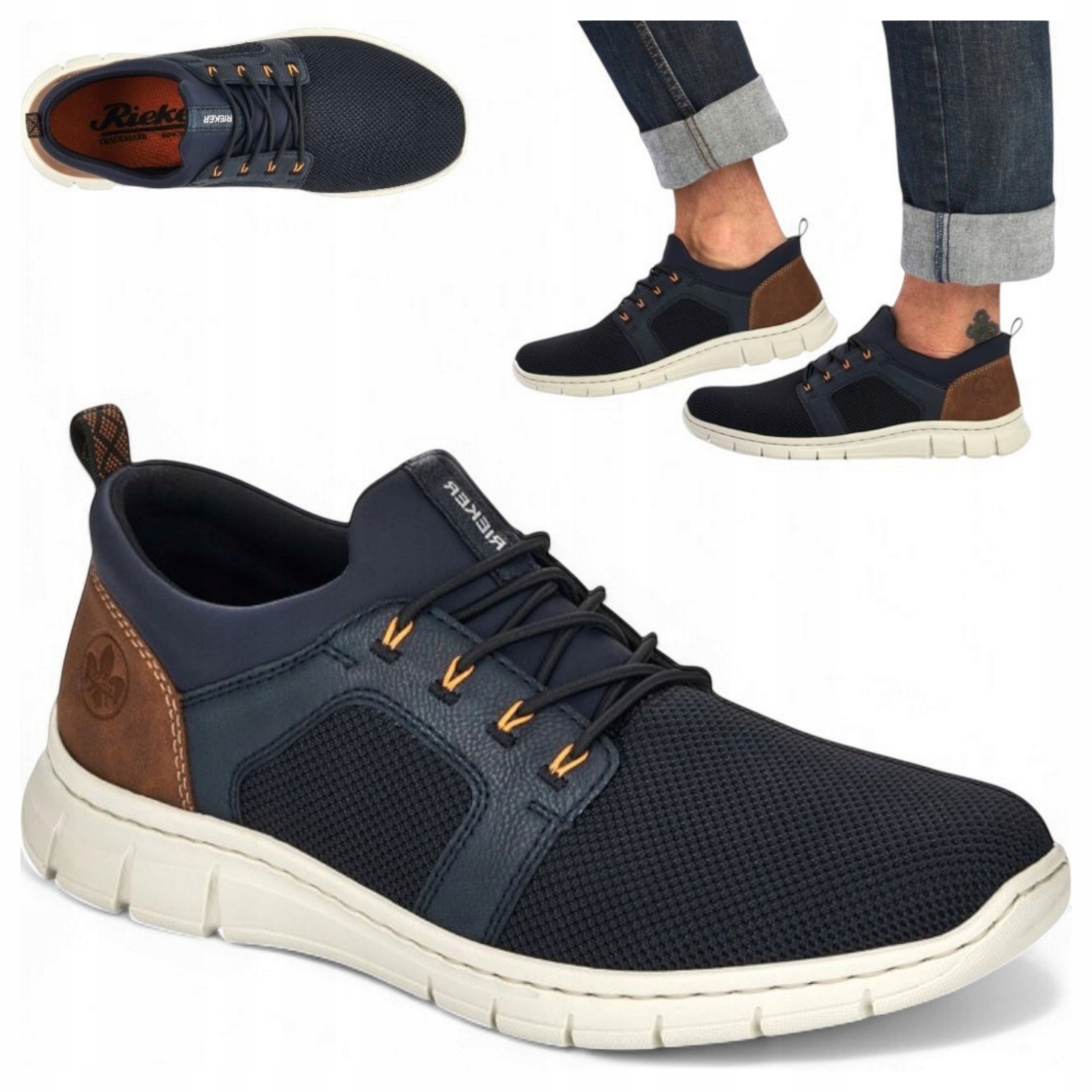 Rieker Pánské tenisky 45 Polobotky Letní nazouvací Prodyšné Sport lehké