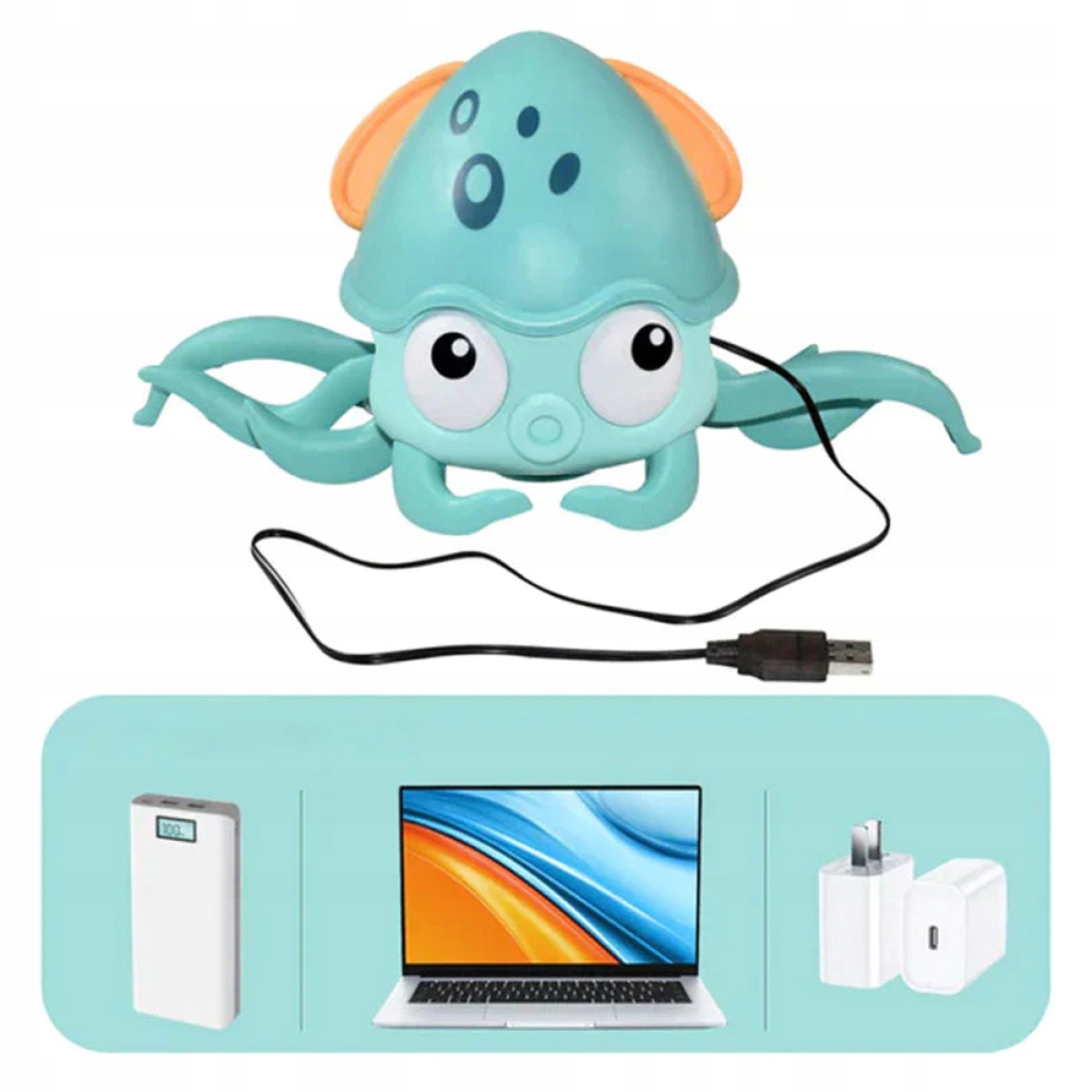 OŚMIORNICA PEŁZAJĄCA INTERAKTYWNA Z DŹWIĘKIEM DO NAUKI RACZKOWANIA