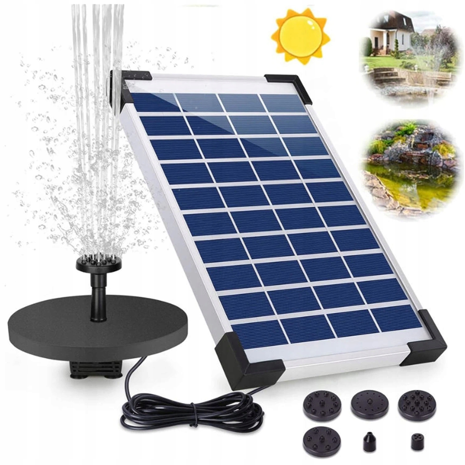 Solární Čerpadlo Pro Fontánu 5W Plovoucí S Akumulátorem Do Jezírka