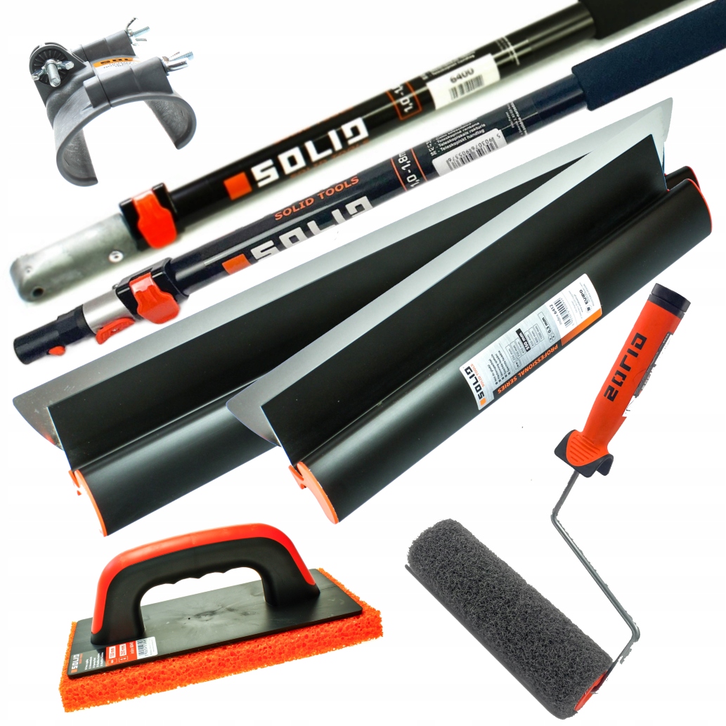 Solid Sada Nůž Stěrka Fasádní Špachtle Váleček Na Hladítko 25cm Click Hůl
