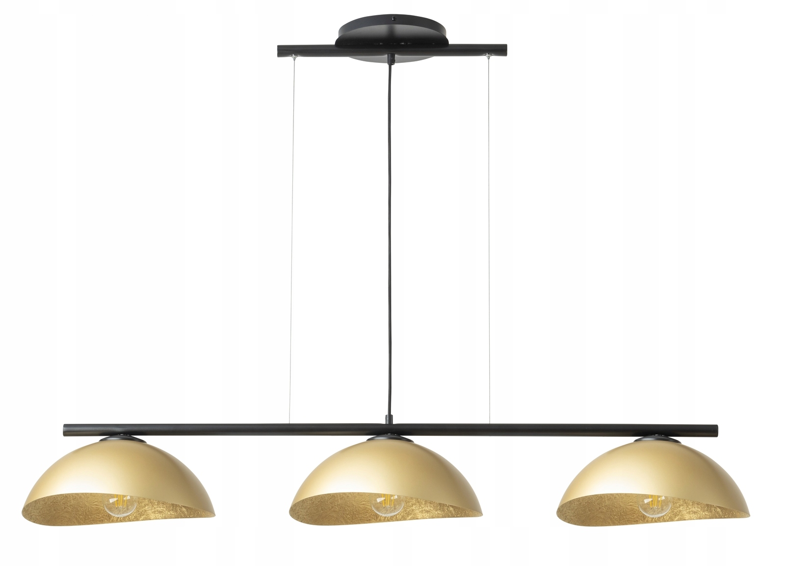 Sigma Solární závěsná lampa černá se zlatými kopulemi 3xE27