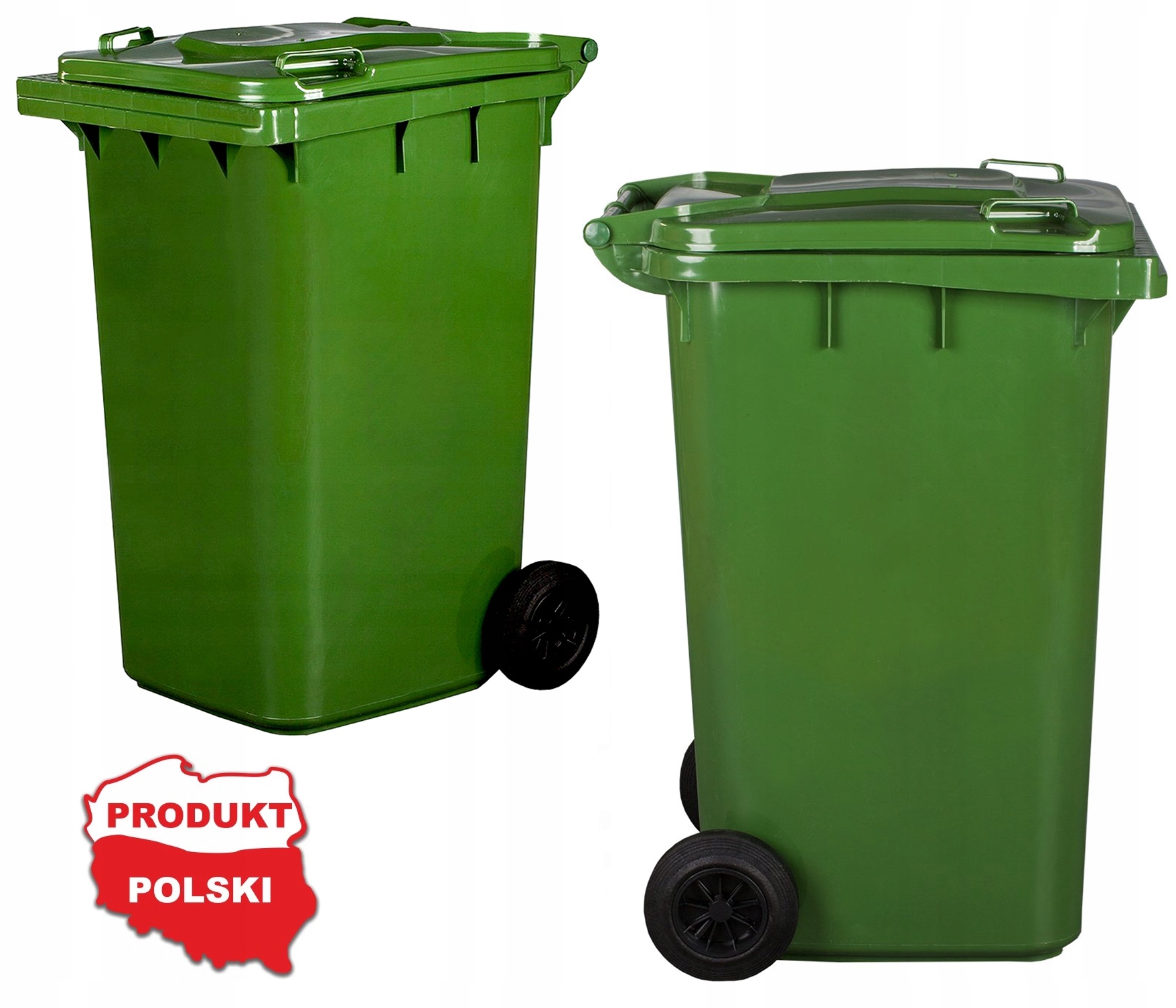 Kontener zielony 240 litrów kosz do szkła i odpadów szklanych produkcja Pl