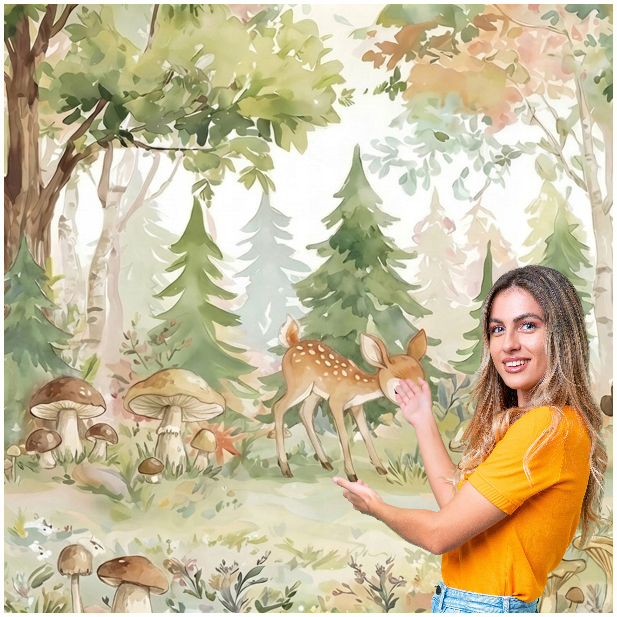 Fototapeta Pro Děti Zvířata Les Louka Jelonek 196x260 DD02W