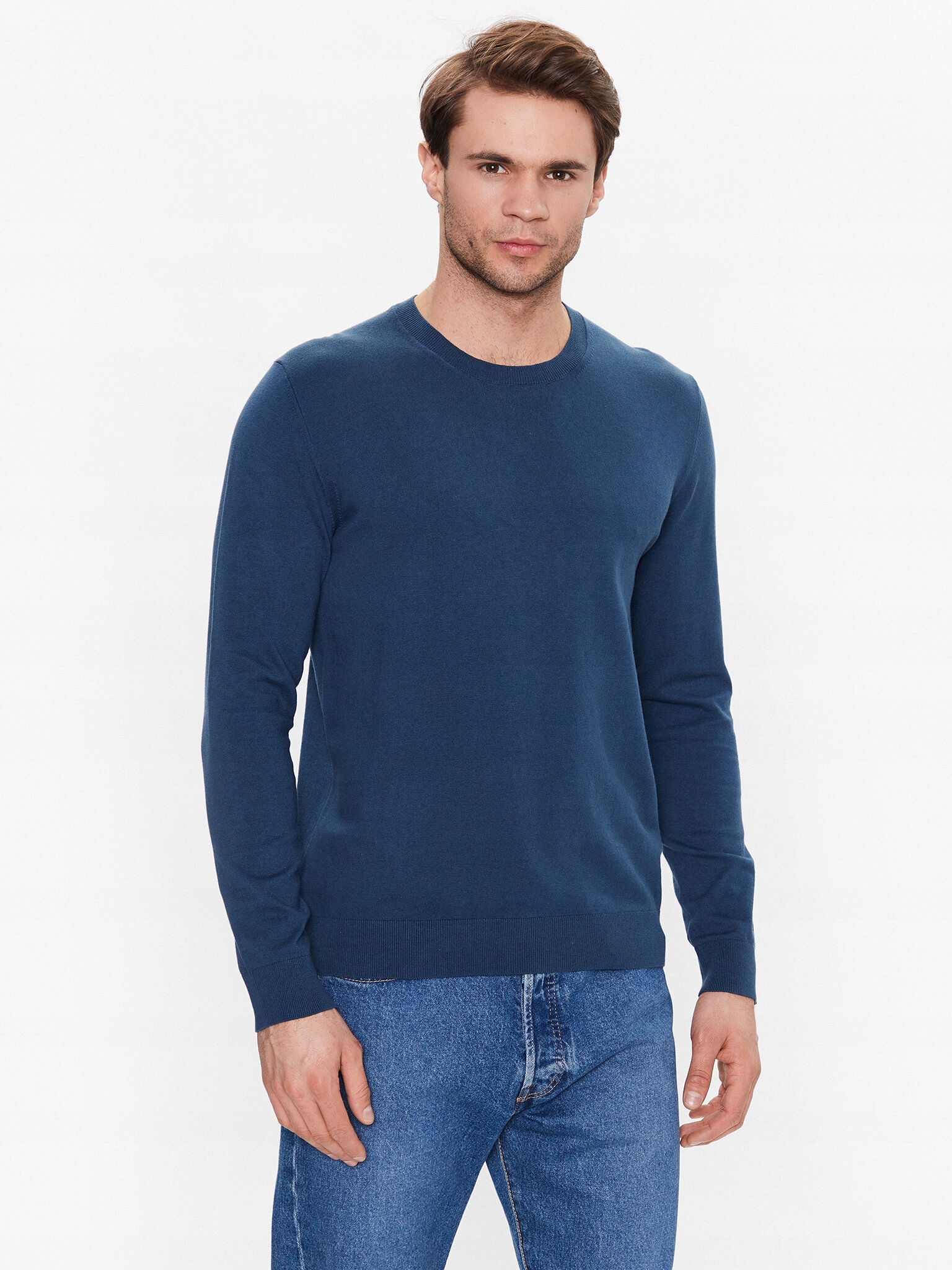 SISLEY Sweter 10F2S1C78 Niebieski Regular Fit