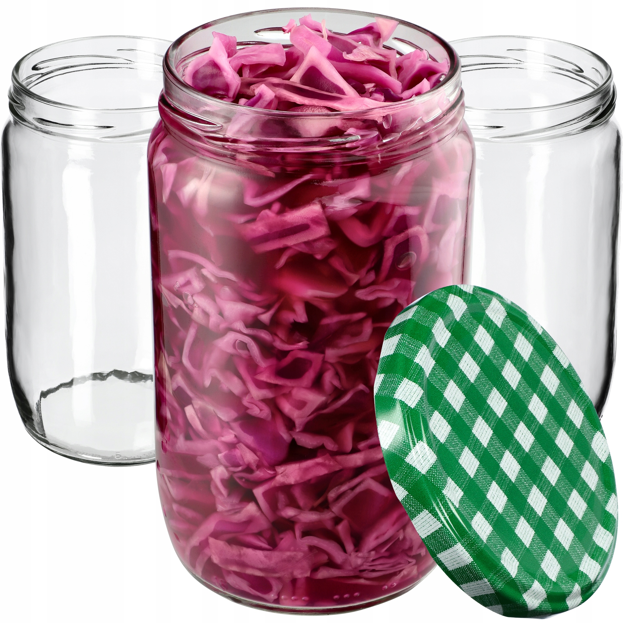 48x Zavařovací Sklenice 720ml Sklenice Na Okurky Med Víčko FI82