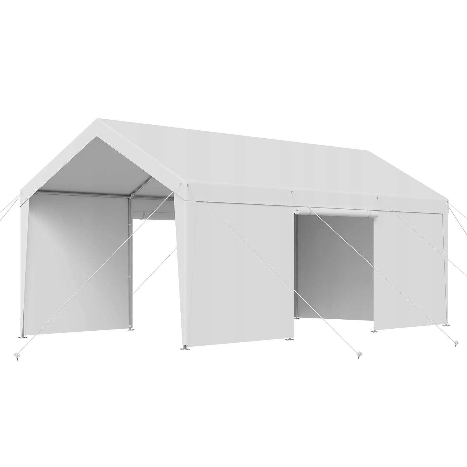 Garážový stan carport 3.6 m 6 m biely, silný, vodotesný, prémiový