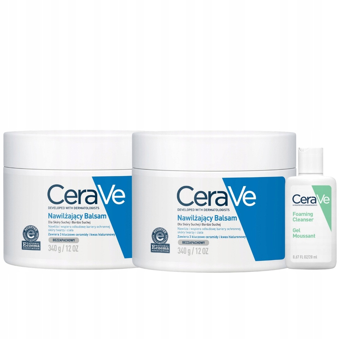 CeraVe Balsam Nawilżający do suchej skóry twarzy i ciała 340g 2PAK