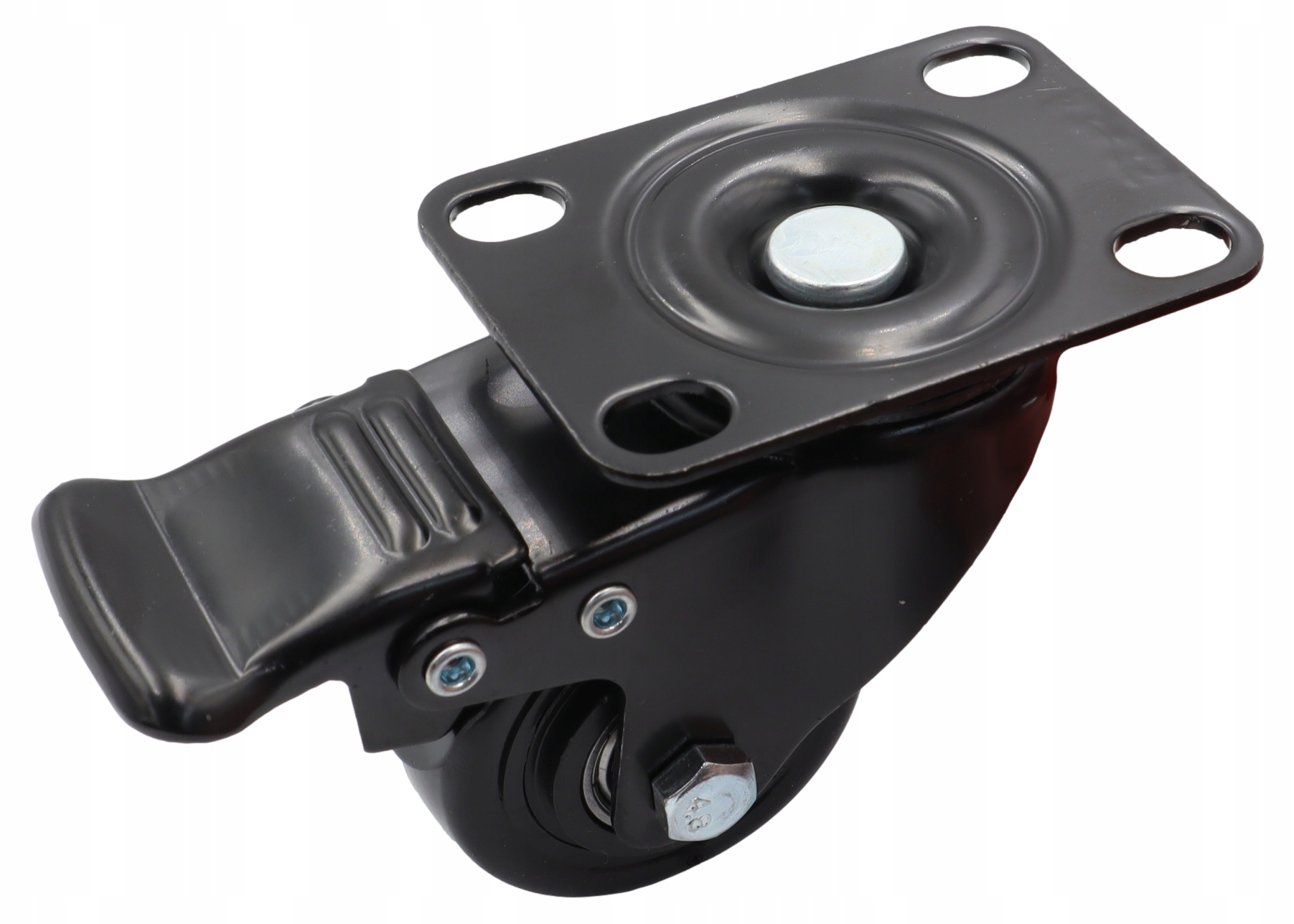 Kółko meblowe obrotowe fi 50 czarne 50 kg hamulec