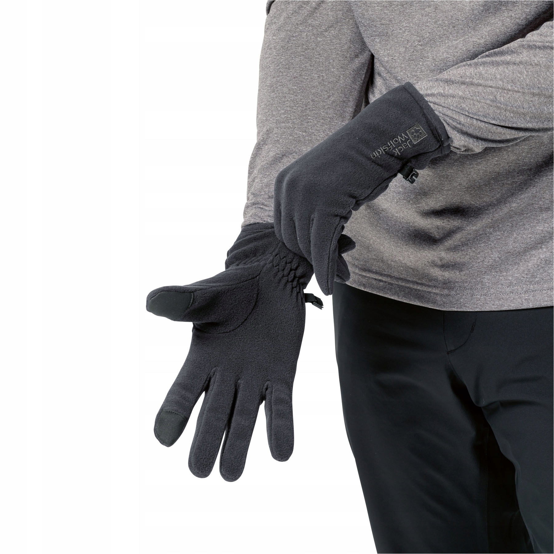 Rękawice polarowe Jack Wolfskin REAL STUFF rękawiczki ciepłe czarne XL Marka Jack Wolfskin