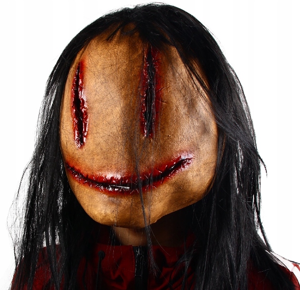 STRASZNA MASKA HALOWEEN NA TWARZ HORROR UŚMIECH Płeć uniseks