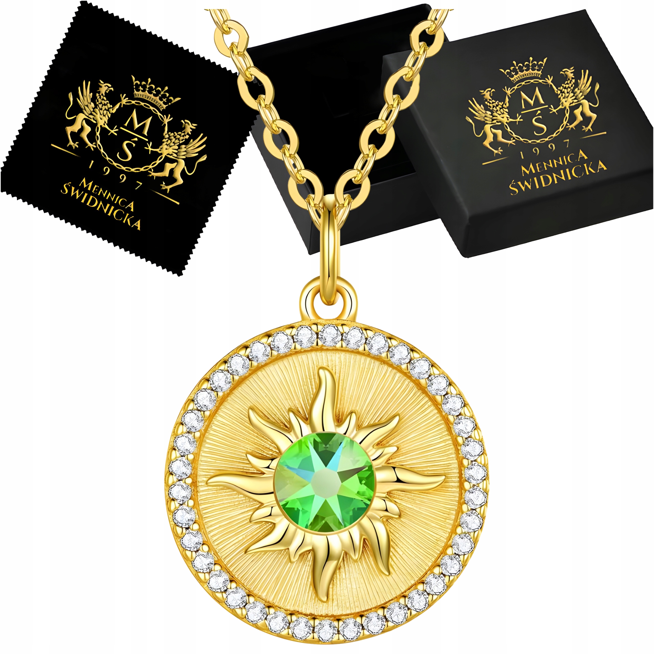 Dámská celebrita Zlatý náhrdelník s řetízkem Stříbro 925 Zirkony Gravírování