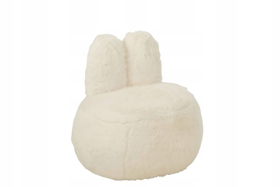 Fotel biały futrzany Bunny premium królik designerski zając do salonu