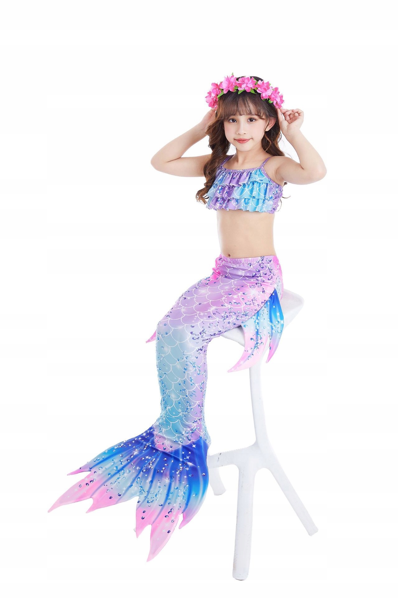 13w1 SYRENI OGON STRÓJ KĄPIELOWY SYRENKA KOSTIUM SYRENA ZESTAW Z3 r. 116 Rodzaj strój dwuczęściowy