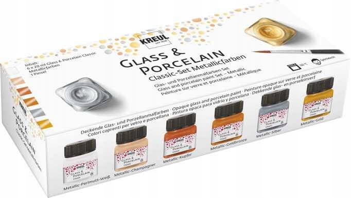 Barvy na sklo a porcelán Kreul 6x20ml Metalické Sada barev 6 barev