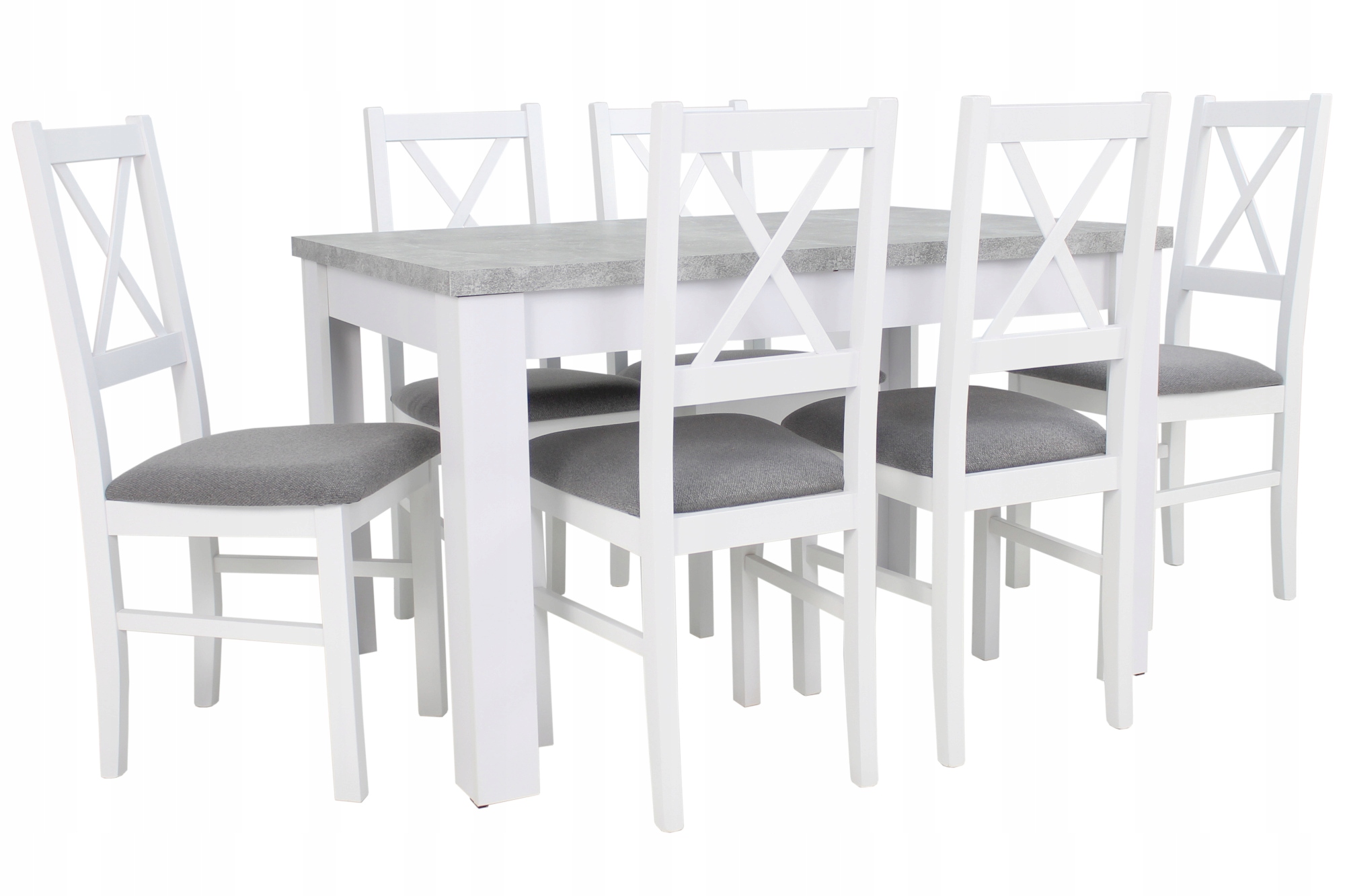 Komplet 6 krzeseł i stół 80x120/160 cm do kuchni