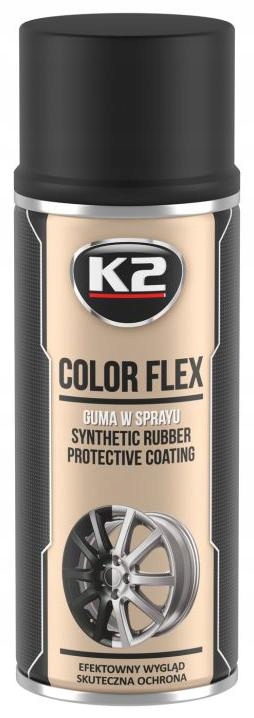 K2 - COLOR FLEX - GUMA W SPRAYU - CZARNY MAT - 400 ML