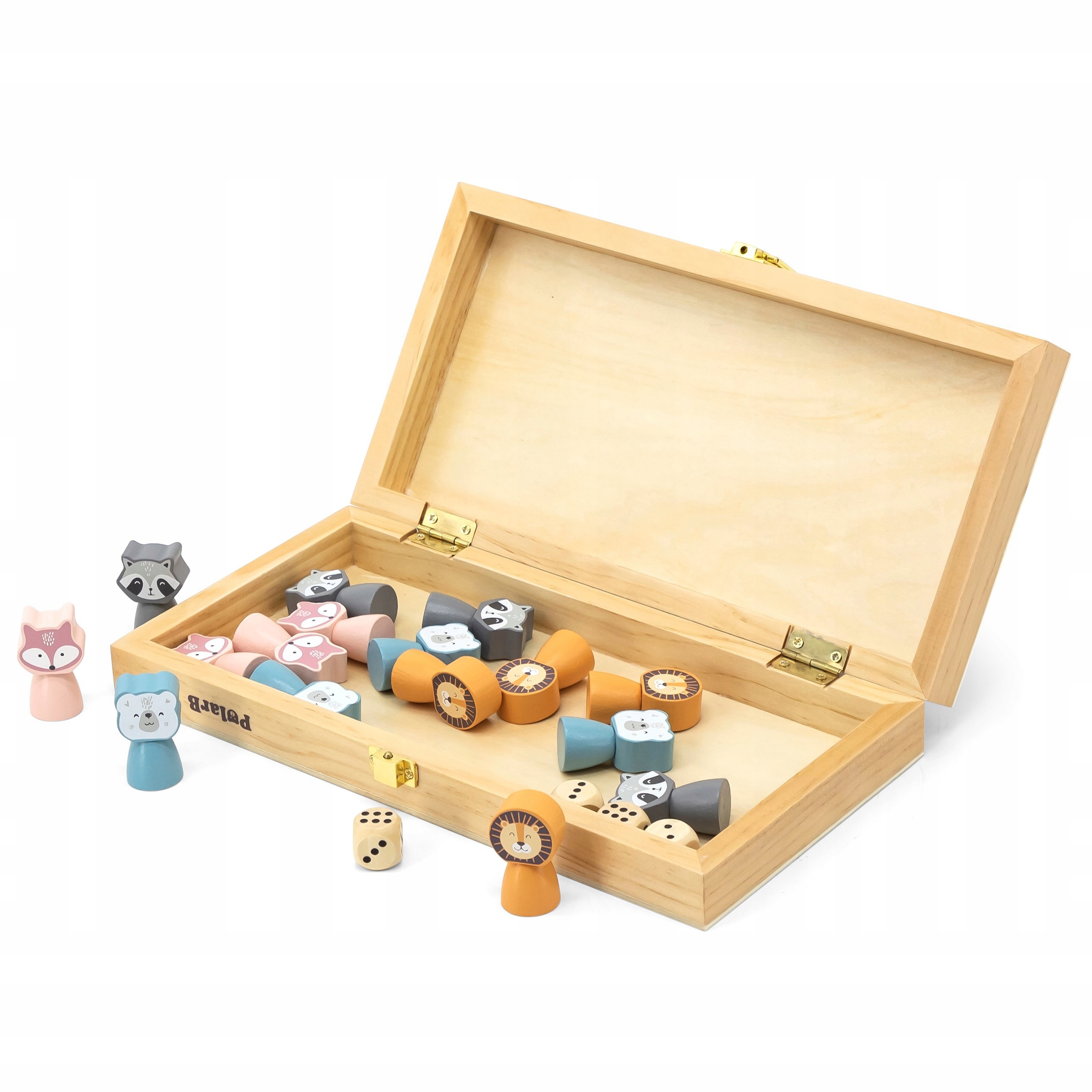 VIGA DREWNIANA GRA CHIŃCZYK LUDO PolarB PLANSZOWA TOWARZYSKA PASTELOWA Minimalna liczba graczy 2