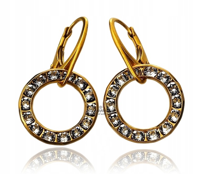 Křišťálové náušnice Hvězdy Zlaté stříbro Arande