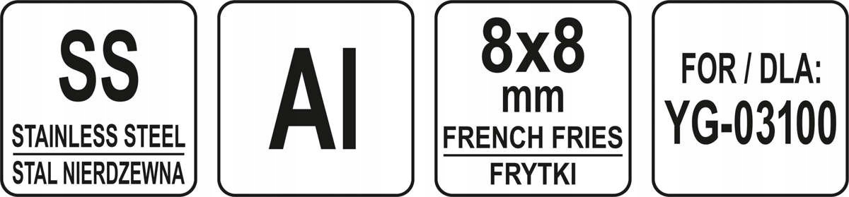 Szatkownica Elektryczna Tarcza Frytka 8x8 zestaw Marka Yato