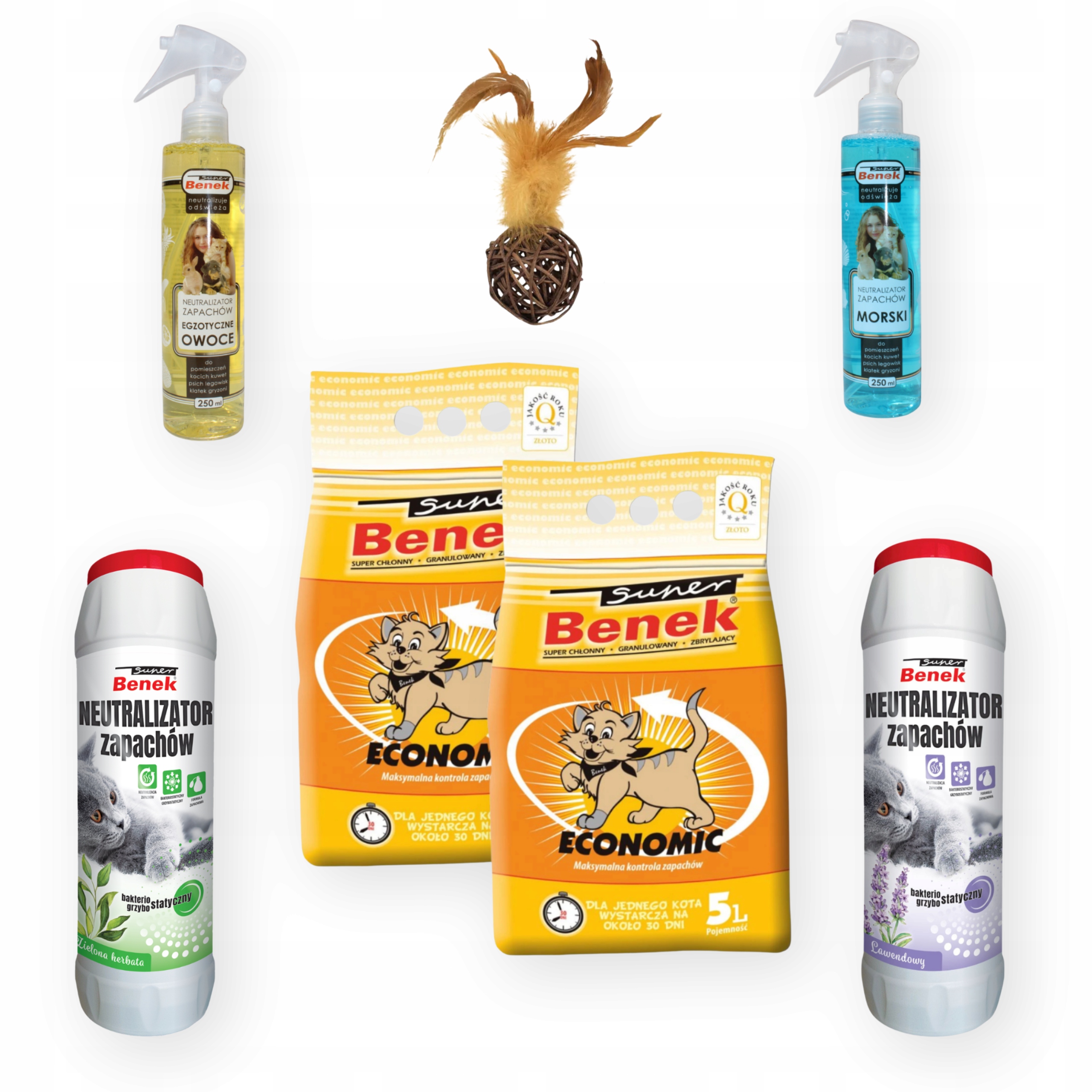 Levně Pro Kočky Stelivo Neutralizátory 2 Vůně Kočičí Sada Benek