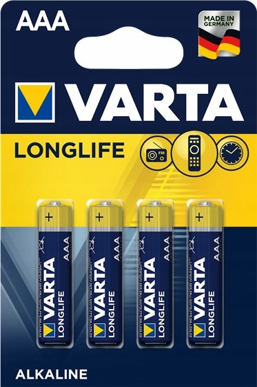 Zestaw baterii alkaliczne Varta Longlife LR03 (aaa) (x 4)