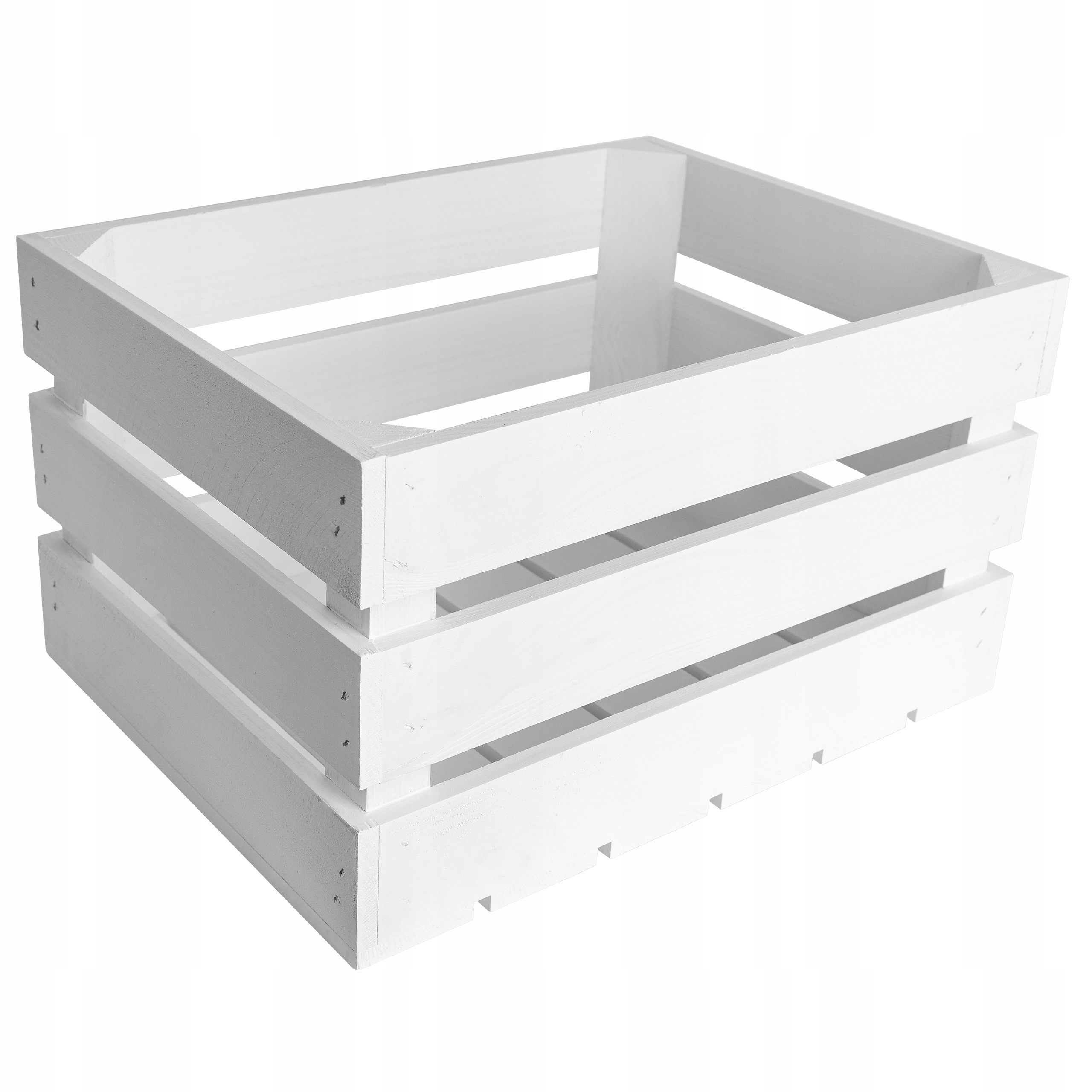 Dřevěná krabička na prkna, bílá krabička, velká krabička na hračky, 40x30x23 cm