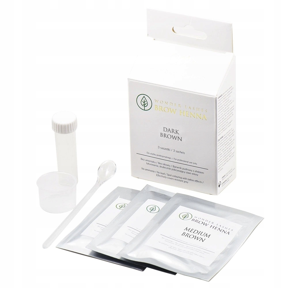 Wonder Lashes henna na obočí Hnědá pudrová v prášku Dark Brown