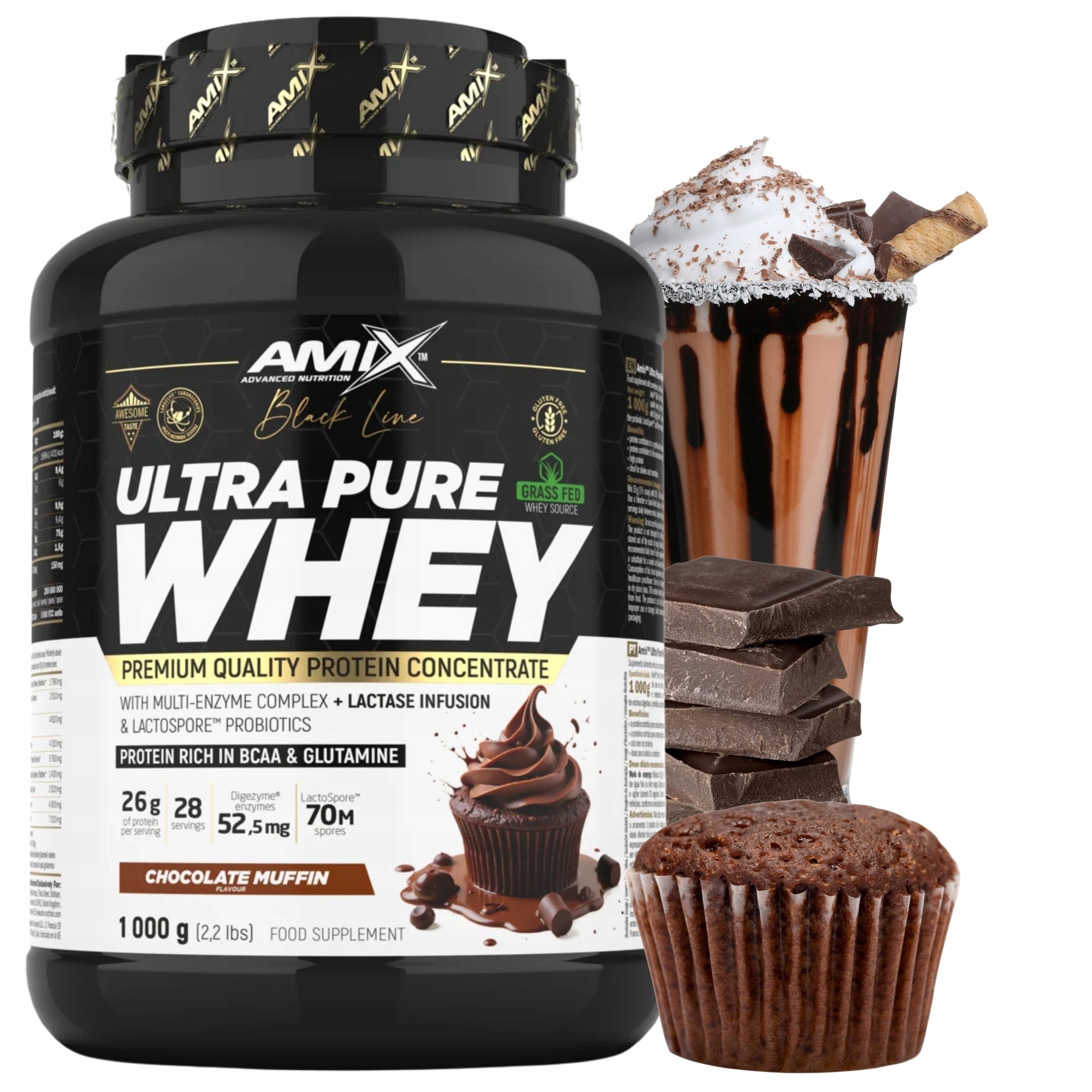 Protein Wpc Pure Whey Digezyme 1000 g Čokoládový protein