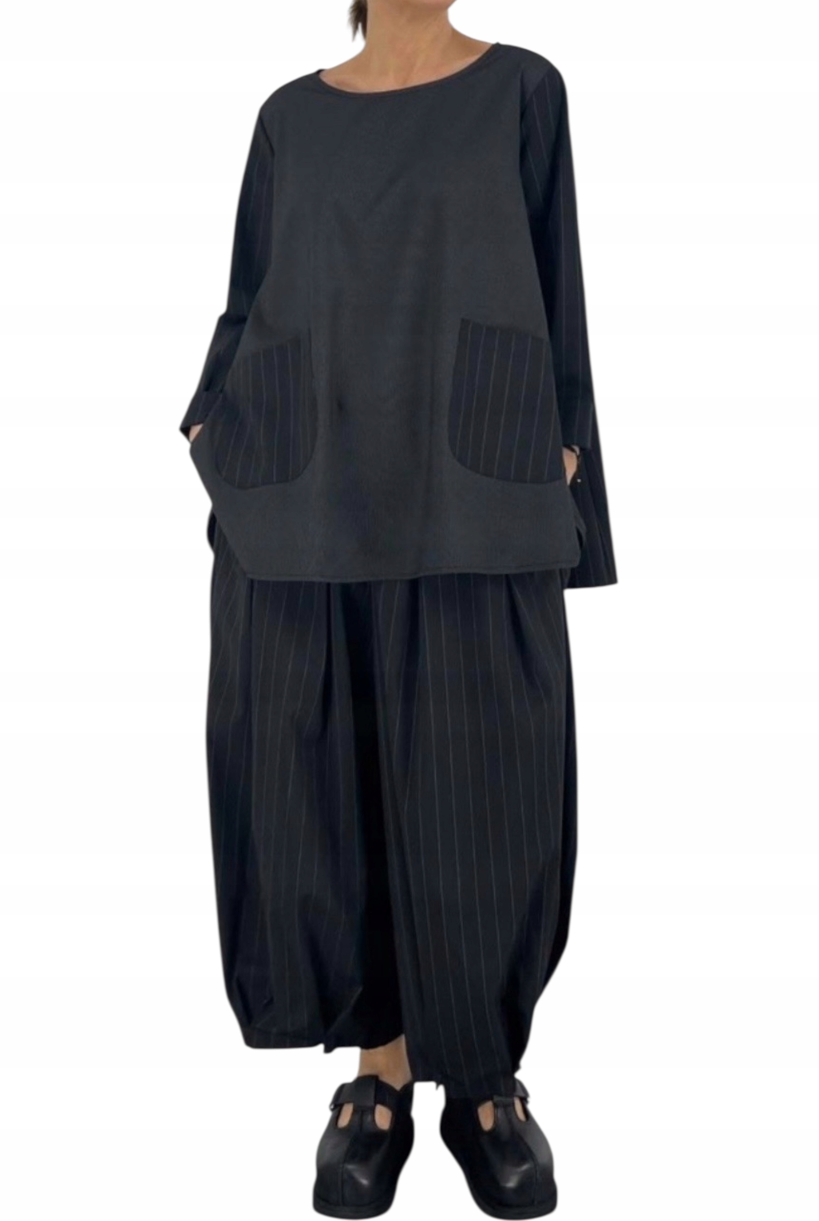 Elegantní dámský černý komplet Wendy Trendy, móda Italská italská oversize