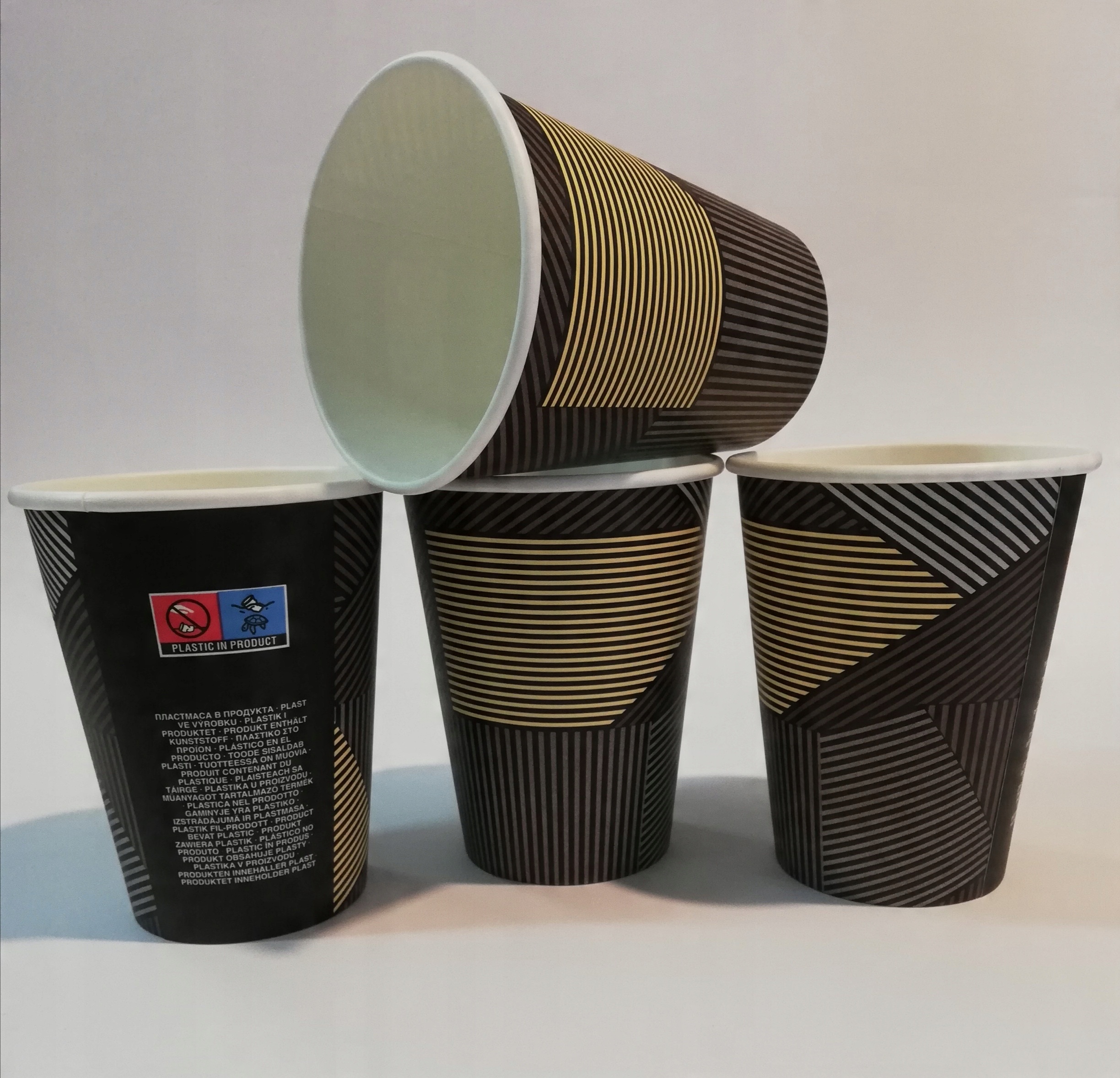

Kubek kubki papierowy do kawy w paski 360ml 50szt