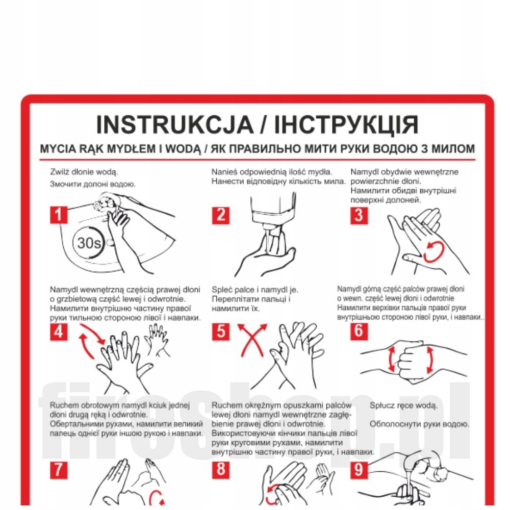 

Instrukcja mycia rąk mydłem i wodą Fs Ukraina