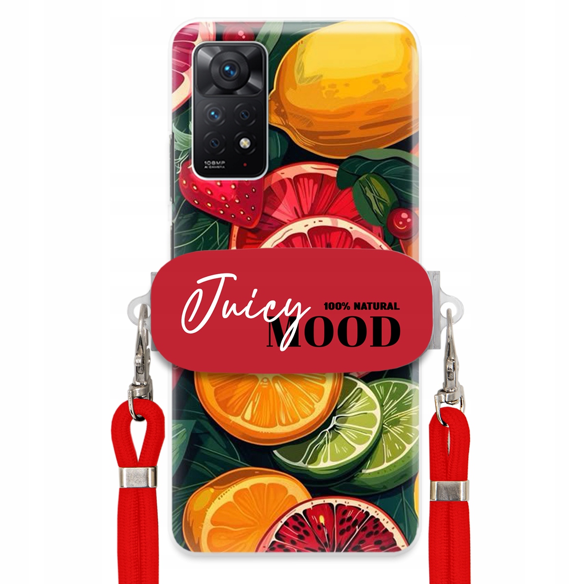 Puzdro pre Xiaomi Redmi Note 11 Pro 5G Červené vodítko držiak Juice Mood Módne