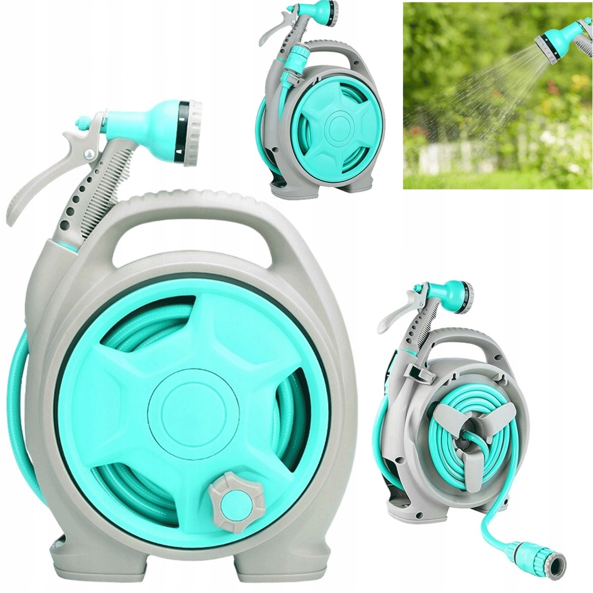15 m hadice s pistolí, 6 režimů pro mytí auta a zalévání, modrá