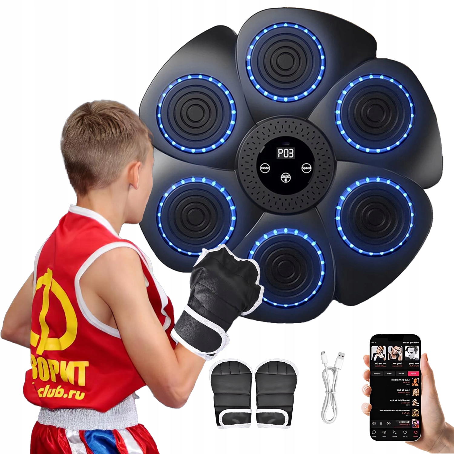 Tablica Bokserska Inteligentna Trenażer Muzyka Bluetooth Licznik Do Boksu