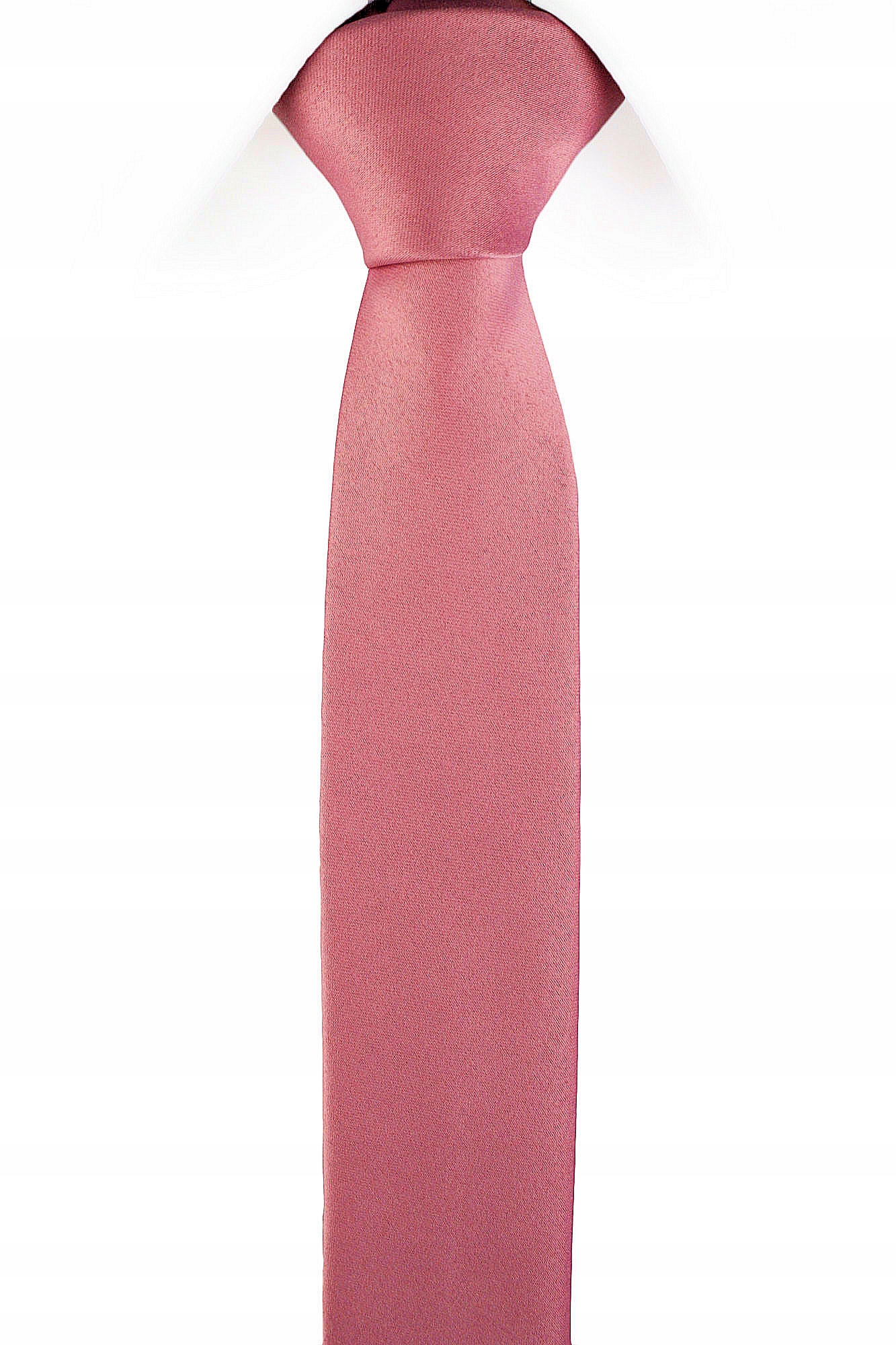 

Krawat Wąski Męski Slim Śledź 5 cm Brudny Róż