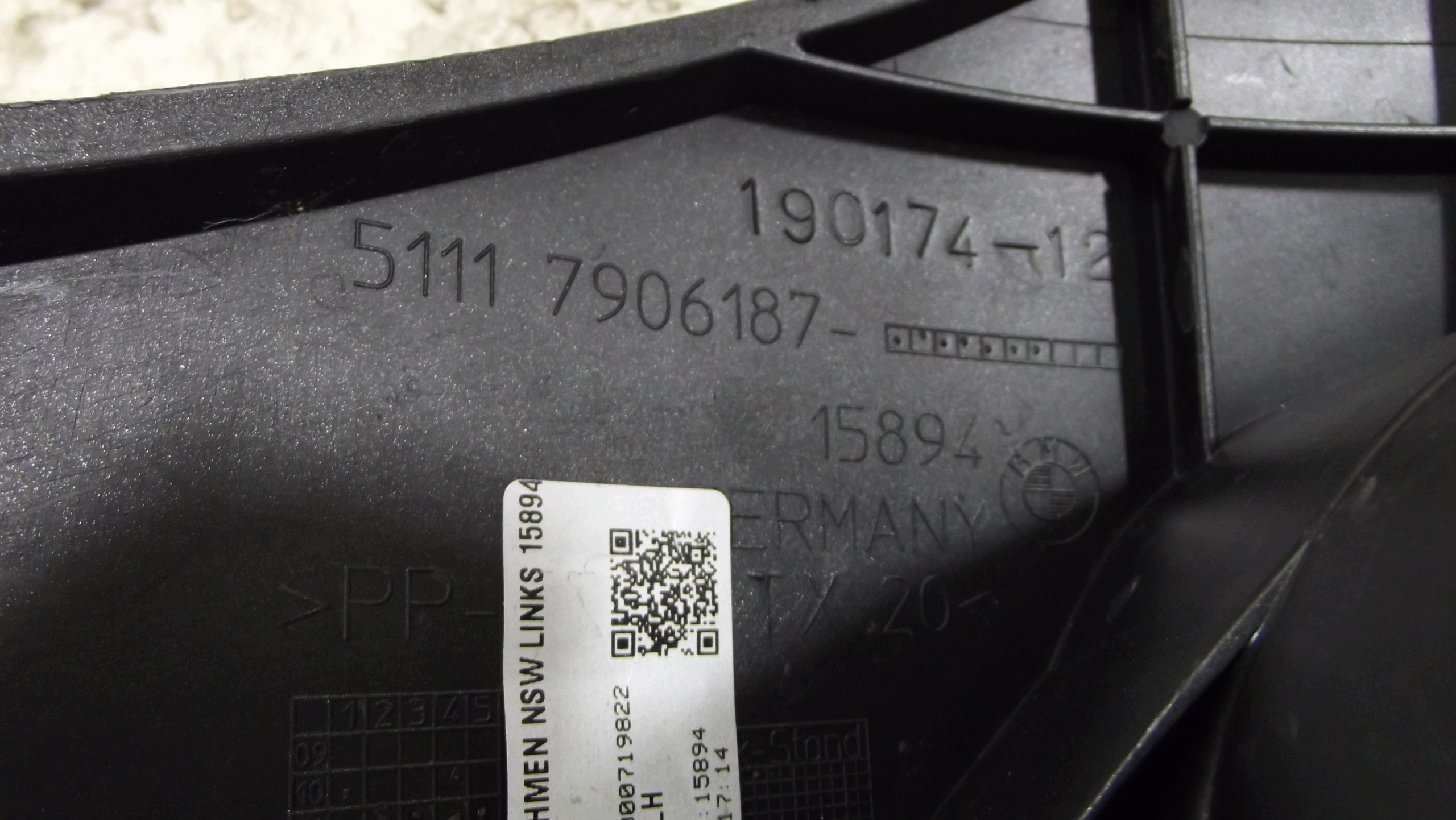 BMW 5 F10 F11 M PAKIET bumper bracket left front 7906187