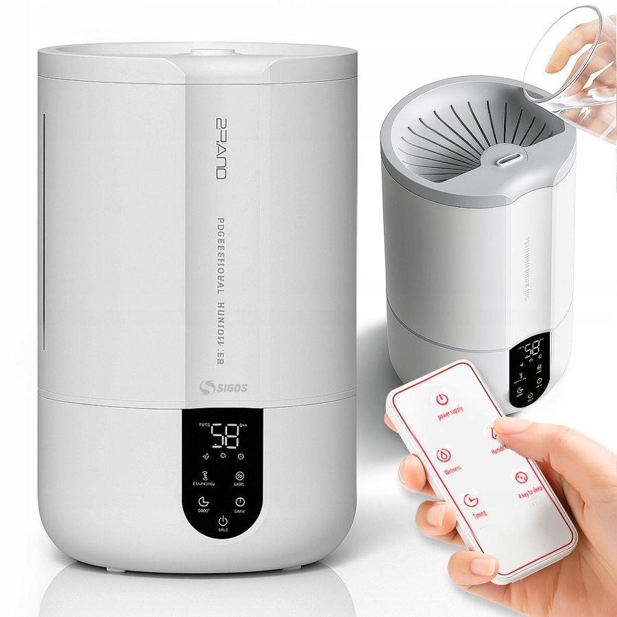 Nawilżacz powietrza ultradźwiękowy 4 Litry pilot Led cichy dyfuzor