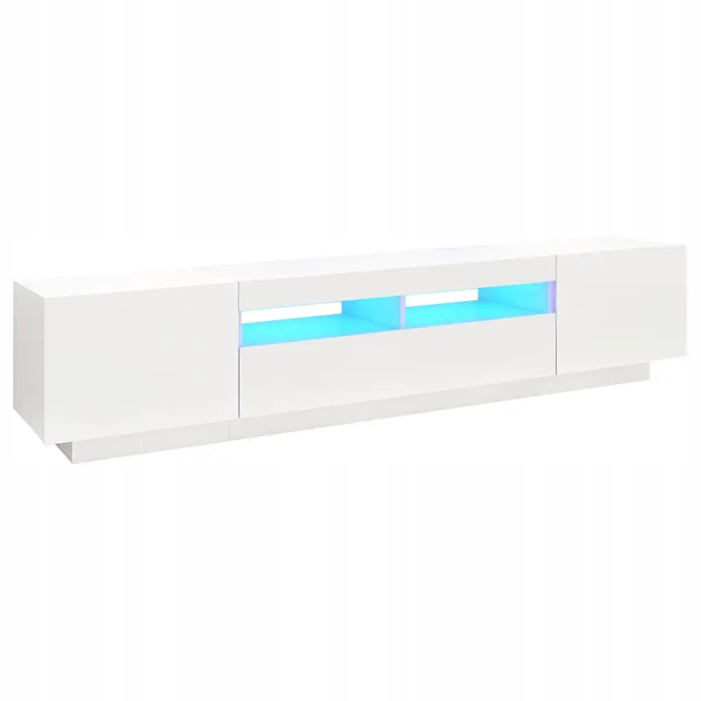 Rtv skříňka s Rgb Led osvětlením, bílá, 200 x 35 x 40 cm