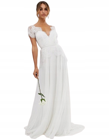 Svatební Šaty Dámské Bílé Klasické Maxi 38 Xba