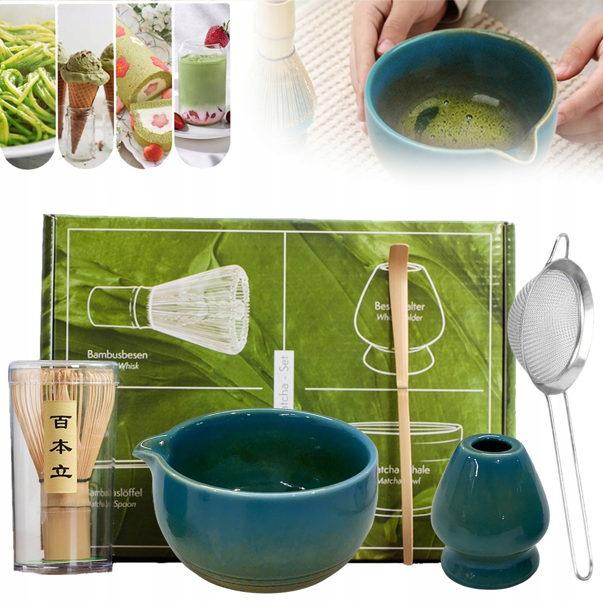 Matcha ruošimo rinkinys su keramika su japoniškais priedais