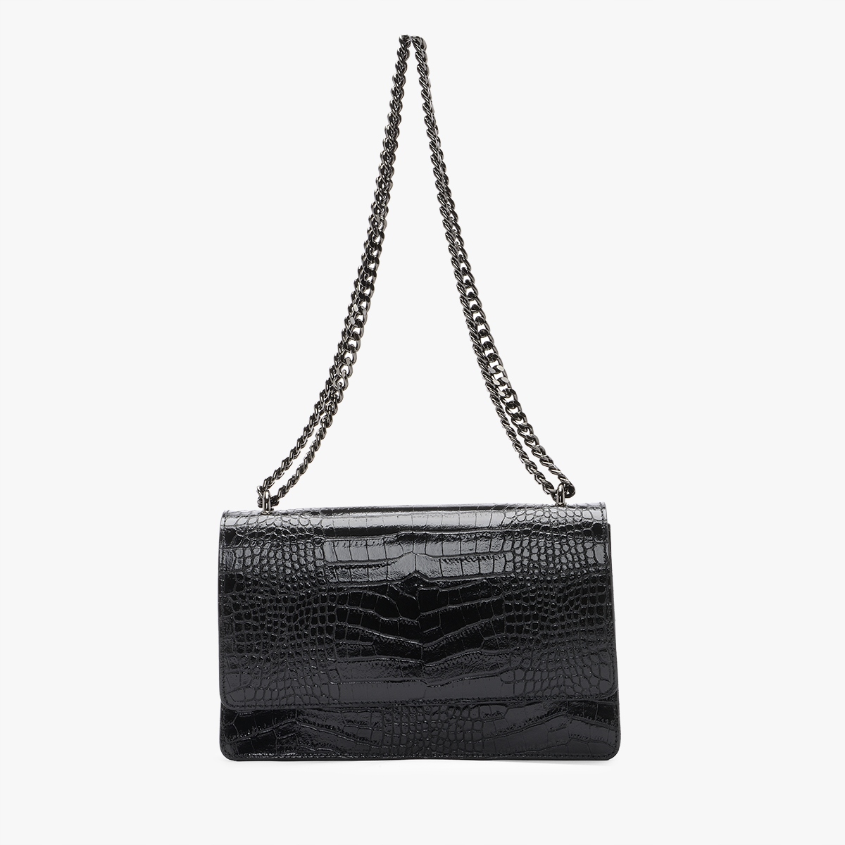 

Ryłko czarna skórzana torebka damska mała