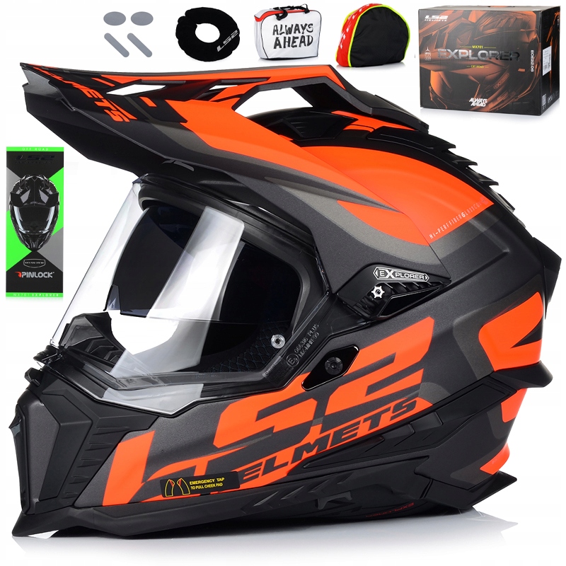 Motocyklová Prilba LS2 MX701 Explorer Cross Štvorkolka Atv Pinlock Blenda 22.06