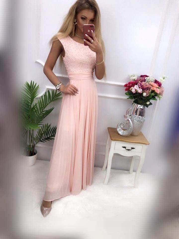 Růžová pudrová sukně Pretty Women s perličkami, velikost vel