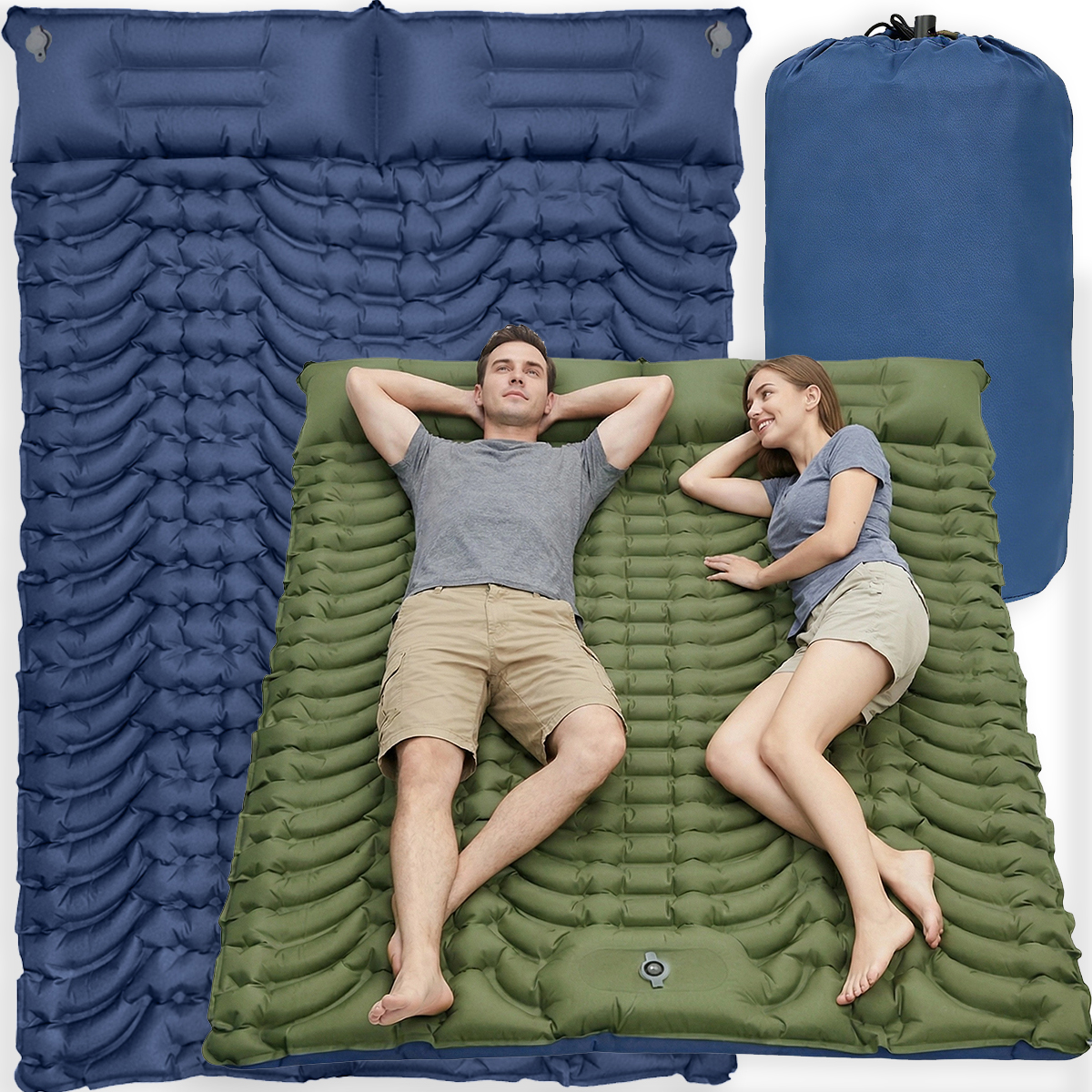 Samonafukovací Podložka Pro Dvě Osoby Matrace S Polštářem Úložná Taška